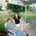 USA ID Boise 2002JUN22 BBQ 7011WAshland Fitzys 004  Windy and Reid came over to blow the froth of a couple, a natter and a nosebag. : 2002, 7011 West Ashland, Americas, Boise, Date, Idaho, June, Month, North America, Places, USA, Year