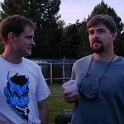 USA ID Meridian 2000MAY19 Party BITHELL Tom 014  Jethro and Ted getting philosophical about U of I football. : 2000, Americas, BITHELL Tom, Date, Events, Idaho, May, Meridian, Month, North America, Parties, People, Places, USA, Year