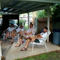 USA ID Boise 7011WestAshland 2002AUG03 Party FitzysPool 003  From left to right - Struth, Sipper, yours truly and John G : 2002, 7011 West Ashland, Americas, August, Boise, Date, Events, Fitzy's Pool Party, Idaho, Month, North America, Parties, Places, USA, Year