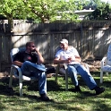 USA ID Boise 7011WestAshland 2004AUG07 Party FitzysPool 004  Tim and Carney chewing the fat. : 2004, 7011 West Ashland, Americas, August, Boise, Date, Events, Fitzy's Pool Party, Idaho, Month, North America, Parties, Places, USA, Year
