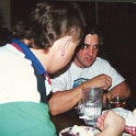 USA TX Dallas 1999MAR18 Wedding CHRISTNER Rehearsal 011  "Fitzy, do ya think they'll notice my flex-appeal here in Ponder?" : 1999, Americas, Christner - Mike & Rebekah, Dallas, Date, Events, March, Month, North America, Places, Texas, USA, Wedding, Year