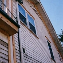 USA ID Boise 1112North7th 1997OCT TrimRepair 010  I fabricated a cover out of PVC sewer pipe to hide the lines for the upstairs heating and air conditioning units. : 1112 North 7th, 1997, Americas, Boise, Exterior, Fitzy's Poverty Palaces, Idaho, North America, October, Repairs, Trim, USA