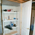 USA ID Boise 7011WAshland LL Laundry 2002JUL13 001  After sheet-rocking the old door, I made a new built-in shelving unit. : 2002, 7011 West Ashland, Americas, Boise, Idaho, July, Lanudry, North America, USA