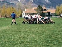 USA UT ParkCity 2001MAY05 Lions vs ParkCityHaggis 003  Smithy feeding the scrum. : 2001, 43rd State Crimson Lions, Americas, May, North America, Park City, Park City - Haggis, Rugby Union, USA, Utah
