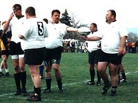 USA MT Missoula 2002MAY04 Lions vs KalispellMoose 001  The boys from left to right: Flamingo, Opie, Fitzy, Bobby and Fafiti. : 2002, 43rd State Crimson Lions, Americas, Kalispell - Moose, Maggotfest, May, Missoula, Montana, North America, Rugby Union, USA
