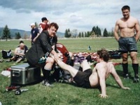 USA MT Missoula 2002MAY04 Lions vs NorthIdahoOsprey 005  After looking at Grant with his shirt off, I decide to put my jacket back on. : 2002, 43rd State Crimson Lions, Americas, Maggotfest, May, Missoula, Montana, North America, North Idaho - Osprey, Rugby Union, USA