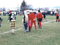 USA MT Missoula 2002MAY05 Lions vs TexasMercenaries 004  The kick off for the second half. The Texas Mercenaries brang on their finest regalia. Check out the guy in the middle. : 2002, 43rd State Crimson Lions, Americas, Maggotfest, May, Missoula, Montana, North America, Rugby Union, Texas - Mercenaries, USA