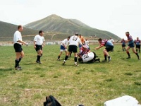 USA ID Bellevue 2002MAY18 Lions vs Ketchum 001  Kush, Bauges, Smithy and Brunsie look on as I take a little lie down. : 2002, 43rd State Crimson Lions, Americas, Bellevue, Idaho, Ketchum, May, North America, Rugby Union, USA