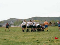 USA ID Bellevue 2002MAY18 Lions vs Ketchum 005  Smithy and Kush having a chin wag while Trot's and I have a cuddle. : 2002, 43rd State Crimson Lions, Americas, Bellevue, Idaho, Ketchum, May, North America, Rugby Union, USA