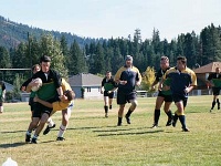 USA ID CoeurDAlene 2002SEPT21 Lions vs BuddBay Buffaloes 005  One of the Trail boys off for a gallop. : 2002, 43rd State Crimson Lions, Budd Bay - Buffaloes, Rugby Union, September