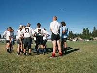USA ID CoeurDAlene 2002SEPT21 Lions vs UofM Jesters 013  Half time. Time for an orange or two, some water and a bit of a chinwag. : 2002, 43rd State Crimson Lions, Rugby Union, September, University of Montana - Jesters