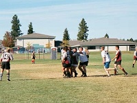 USA ID CoeurDAlene 2002SEPT21 Lions vs UofM Jesters 017  Fafiti and myslef have a little discussion concerning rule interpretations with some of the Jesters. : 2002, 43rd State Crimson Lions, Rugby Union, September, University of Montana - Jesters