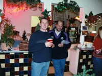 USA ID Boise 2002DEC14 Lions ChristmasParty 002  Ferret and Brunsie having a taste or two of the sherbets on offer. : 2002, 43rd State Crimson Lions, Americas, Boise, Christmas, December, Idaho, North America, Rugby Union, USA