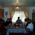 USA ID Boise 7011WestAshland 2001DEC25 Lunch 001  Lunch started at 5 A.M. when I started with the cooking of glazed ham and then the turkey. We had 9 over for lunch with all the fixin's.   The way these guys were looking, you'd think it was the last supper or something. : 2001, Americas, Boise, Christmas, Date, December, Events, Idaho, Month, North America, Places, USA, Year