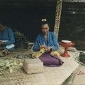 IDN Bali 1990OCT01 WRLFC WGT 012  I was kind of in awe how the Balinese take the simplest of thing and turn it into a thing of beauty, like these grass mats. : 1990, 1990 World Grog Tour, Asia, Bali, Indonesia, October, Rugby League, Wests Rugby League Football Club