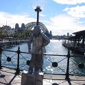 AUS NSW Sydney 2001JUL08 CircularQuay 002  The weekends down at Circular Quay bring out all sorts of character including buskers like the "Tin Man" seen here. : 1999 - Get In Get Out, No Mucking About Australian Trip, 2001, Australia, Circular Quay, Date, July, Month, NSW, Places, Sydney, Trips, Year